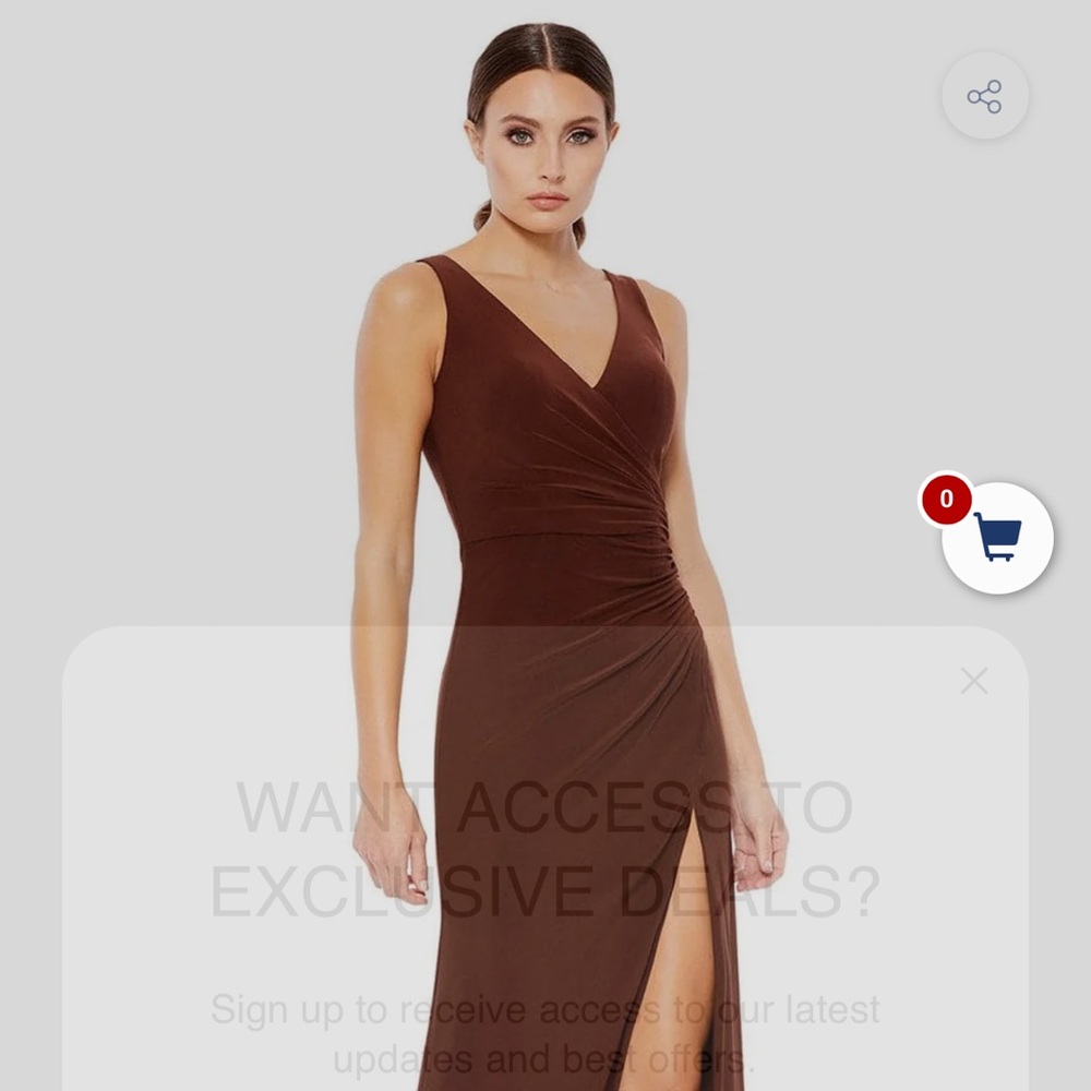 Mac Duggal One Shoulder Brown Gown